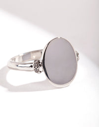 Silver Oval Shape Signet Ring - link has visual effect only