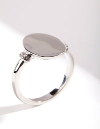Silver Oval Shape Signet Ring - link has visual effect only