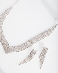 Silver Diamante Jewellery Set - link has visual effect only
