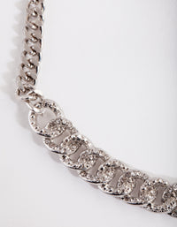 Silver Thick Chain Pendant Necklace - link has visual effect only