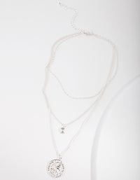 Silver Multi Layer Coin Necklace - link has visual effect only