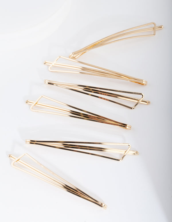 Gold Triangle Hair Slide 6-Pack