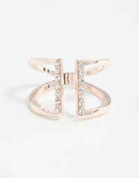 Rose Gold Open Diamante Ring - link has visual effect only