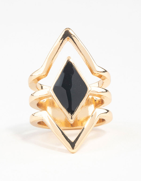 Gold Diamond Shape Ring