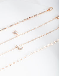 Rose Gold Celestial Bracelet Anklet 4-Pack - link has visual effect only