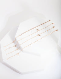 Rose Gold Celestial Bracelet Anklet 4-Pack - link has visual effect only