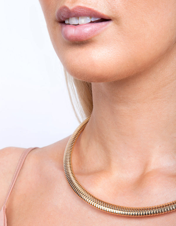Gold Single Row Twist Choker