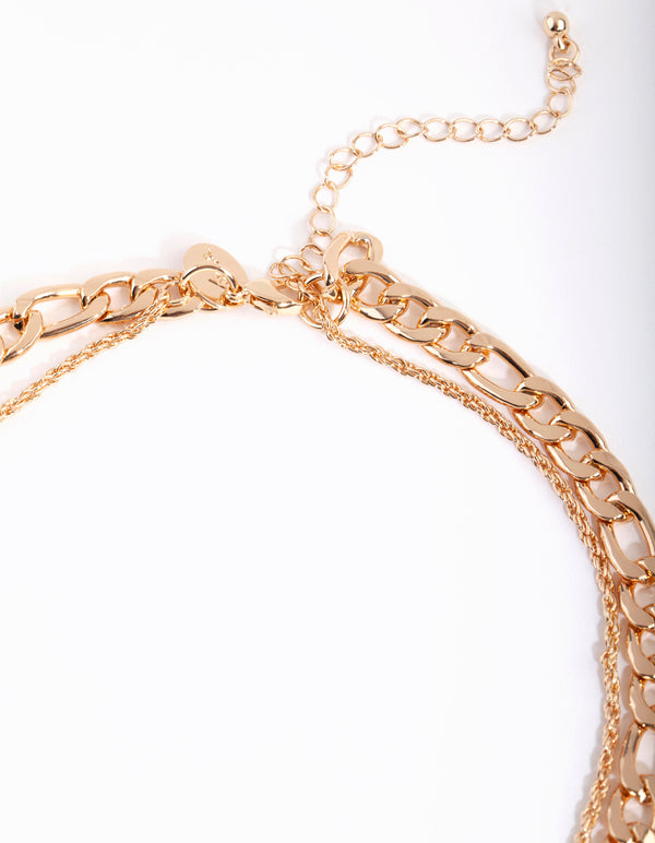 Gold Chain Snake Layered Necklace