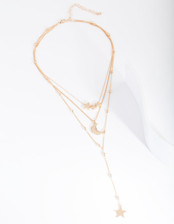 Gold Celestial Layered Necklace