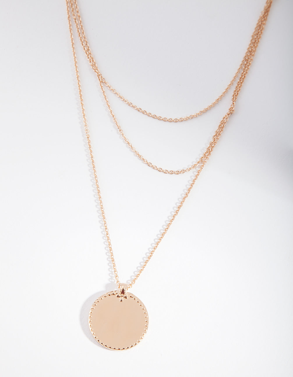 Gold Layered Disc Necklace