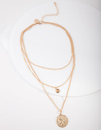 Gold Medallion Multi Layered Necklace - link has visual effect only