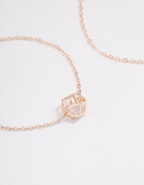 Rose Gold Semi Precious Shaker Bracelet Pack