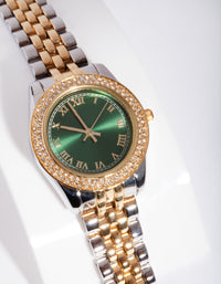 Mixed Metal Classic Watch - link has visual effect only