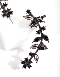 Gunmetal Diamante Flower Leaf Ear Cuff - link has visual effect only
