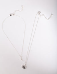 Silver Diamante Moon Phases Necklace Set - link has visual effect only
