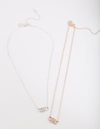 Mixed Metal Infinity Love Necklace - link has visual effect only