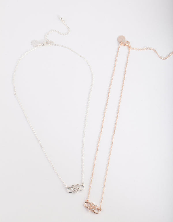 Mixed Metal Infinity Love Necklace