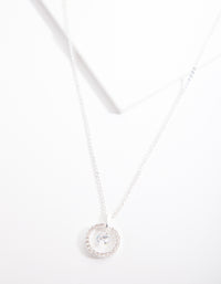 Cubic Zirconia Silver Open Circle Necklace - link has visual effect only