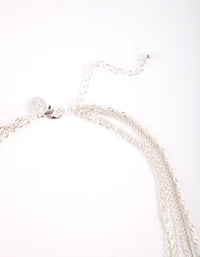 Cubic Zirconia Silver Multi Chain Necklace - link has visual effect only