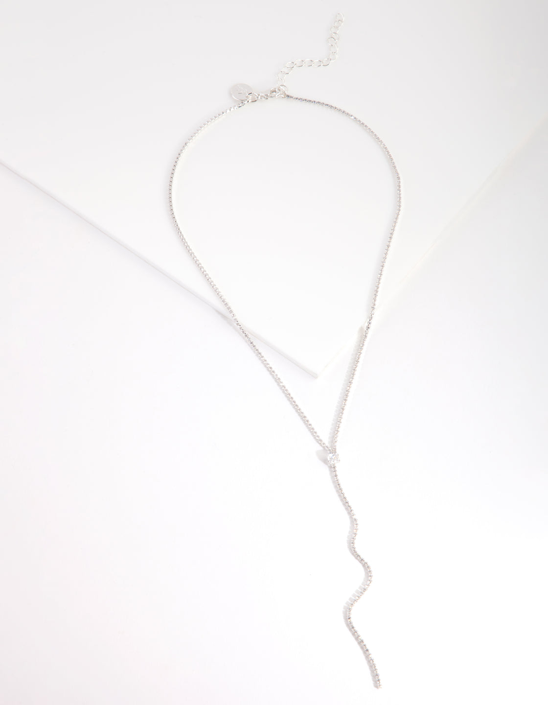 Cubic Zirconia Silver Y-Neck Necklace