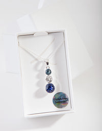 Silver Diamond Simulant Blue Graduating Crystal Pendant Necklace - link has visual effect only
