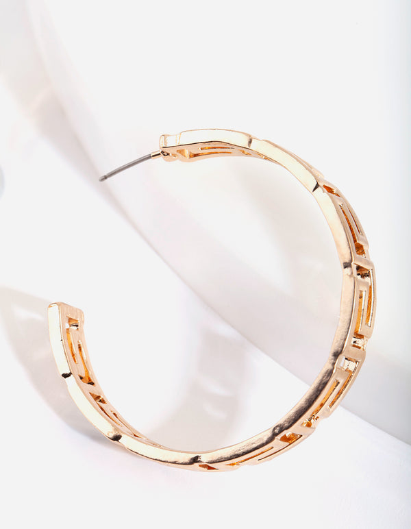 Gold Grecian Hoop Earrings