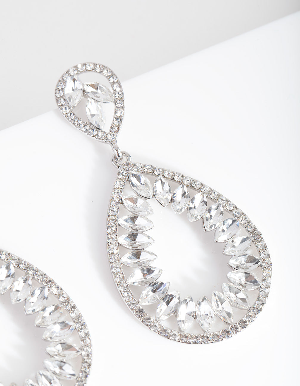 Silver Stone Teardrop Earrings