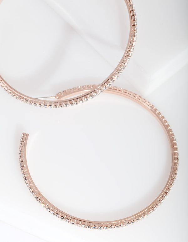 Large Rose Gold Cupchain Hoop Earrings