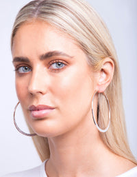 Large Rose Gold Glitter Edge Hoop Earrings - link has visual effect only