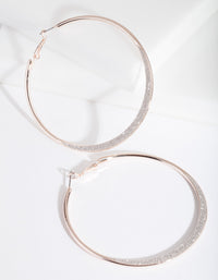 Large Rose Gold Glitter Edge Hoop Earrings - link has visual effect only