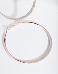 Large Rose Gold Glitter Edge Hoop Earrings - link has visual effect only