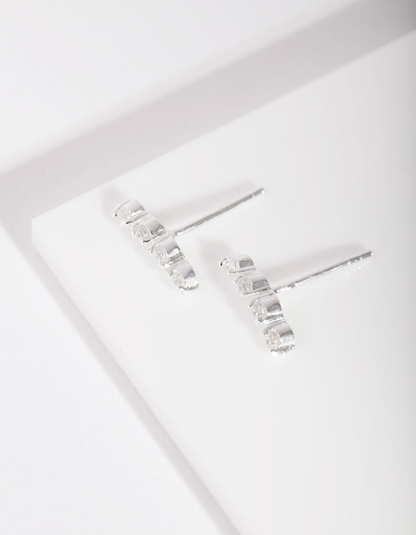 Sterling Silver Diamante Crawler Earrings