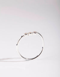 Sterling Silver Triple Diamante Ring - link has visual effect only