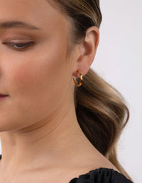 Gold Plated Sterling Silver Chubby Hoop Earrings - link has visual effect only