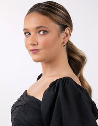 Gold Plated Sterling Silver Chubby Hoop Earrings - link has visual effect only