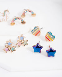 Kids Rainbow Stud Earring 6-Pack - link has visual effect only