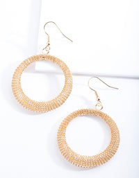 Gold Mesh Circle Earrings - link has visual effect only
