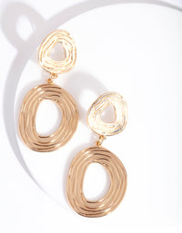 Gold Organic Line Circle Earrings - link has visual effect only