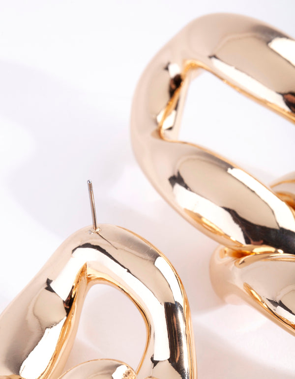 Gold Chunky Chain Link Earrings