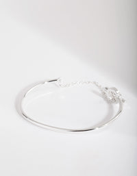 Silver Diamante Link Cuff Bracelet - link has visual effect only