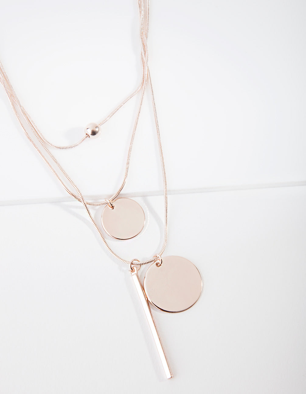 Rose Gold Matte Bead Necklace
