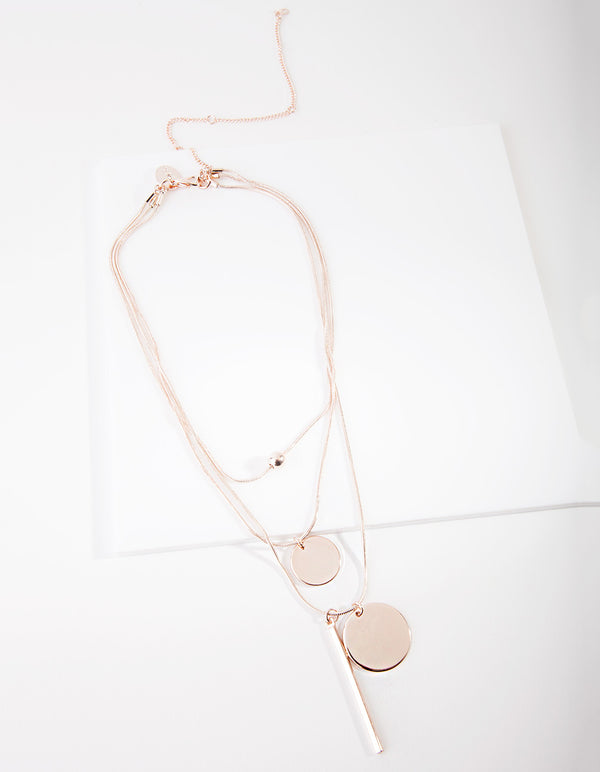 Rose Gold Matte Bead Necklace