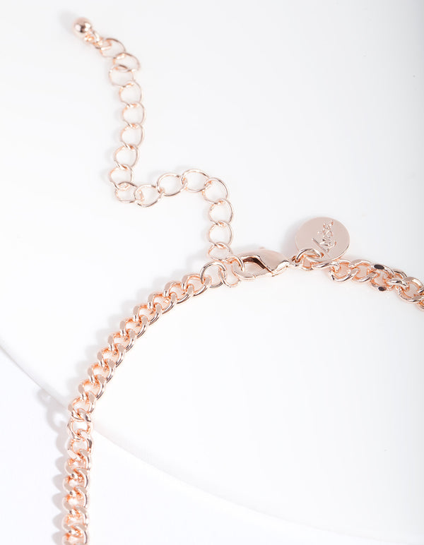 Rose Gold Diacut 5mm Curb Chain Anklet