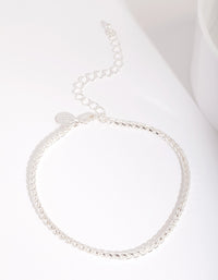 Silver 3mm Wheat Chain Anklet - link has visual effect only