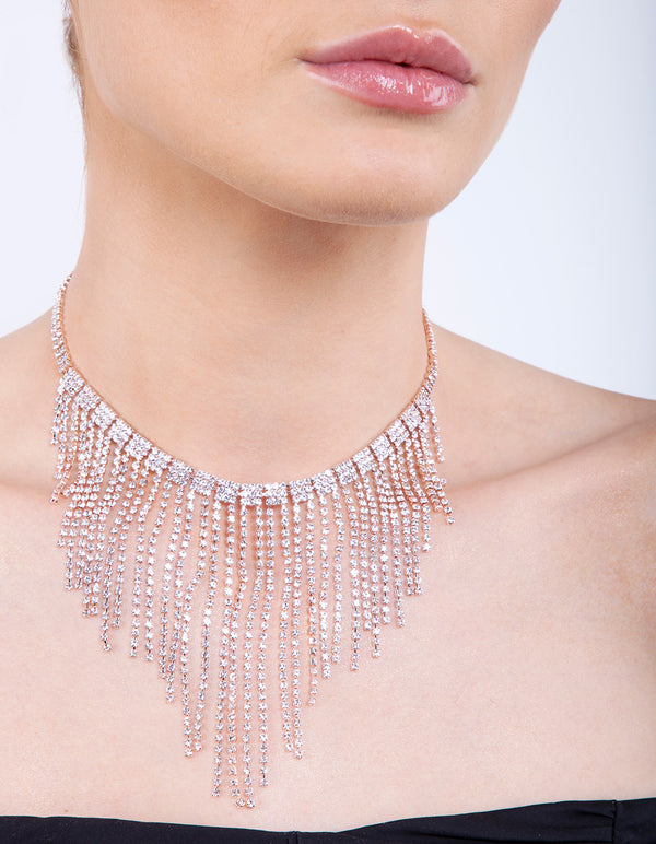 Rose Gold Fringe Choker