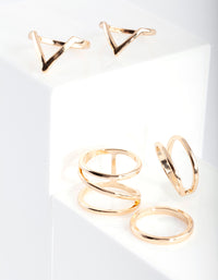 Gold Smooth Band Ring 5-Pack - link has visual effect only