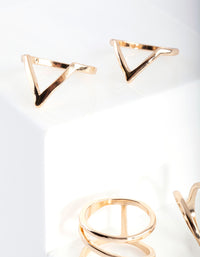 Gold Smooth Band Ring 5-Pack - link has visual effect only