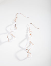 Rose Gold White Spiral Earrings - link has visual effect only