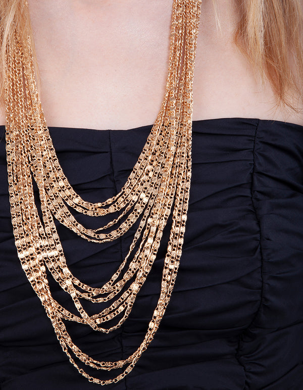 Gold Multi Row Necklace