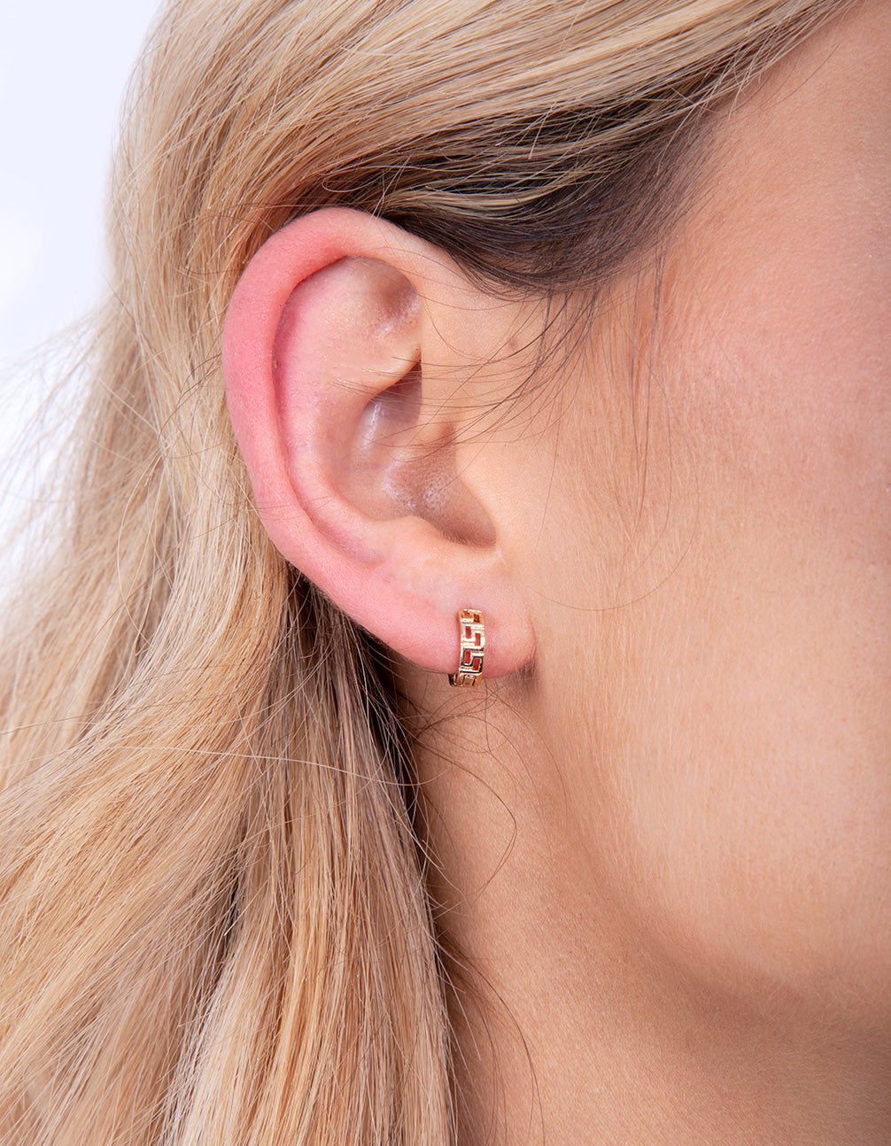 Gold Pattern Huggie Earrings